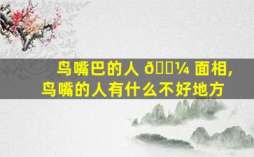 鸟嘴巴的人 🐼 面相,鸟嘴的人有什么不好地方